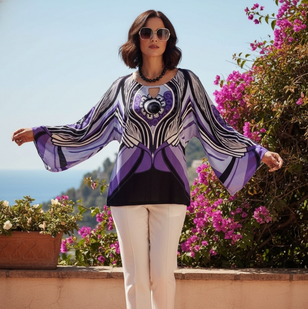 Cyrus long sleeve shades of purple sweater Size L